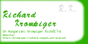 richard krompiger business card